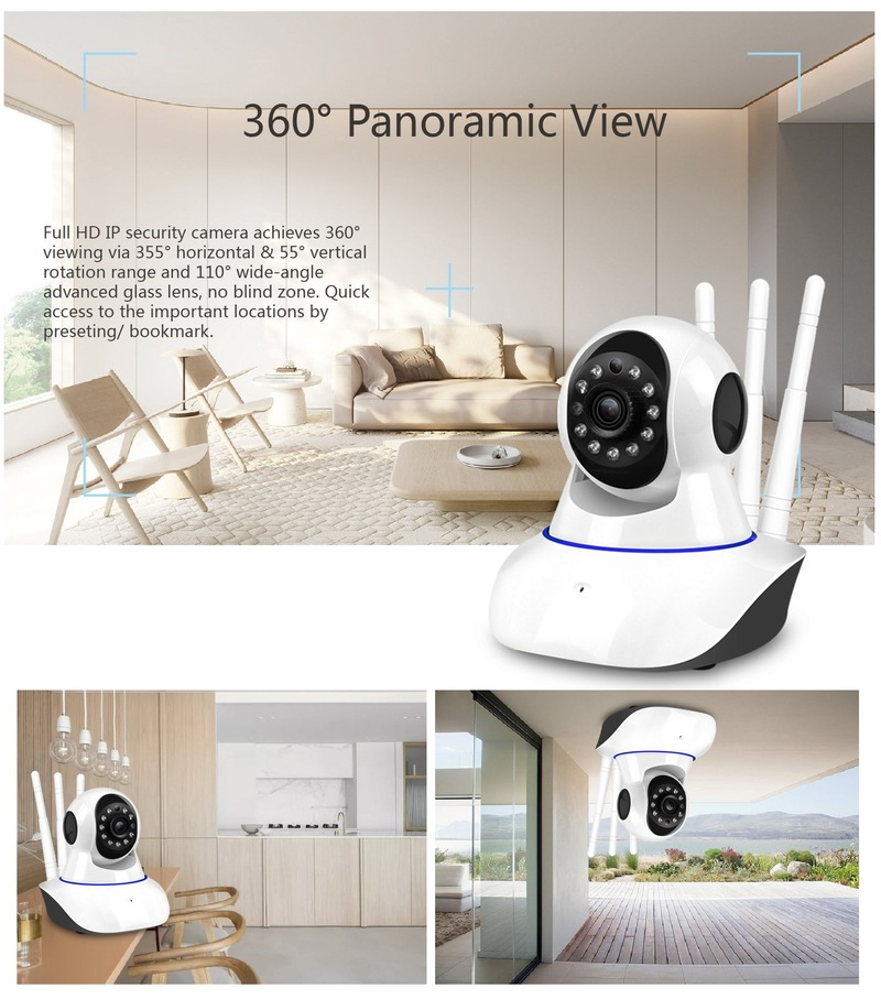 Camera An Ninh 5 Ăng Ten Hd 1080p Wifi 2.4g &amp; 5g