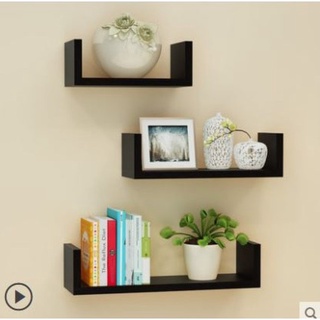 Kệ treo tường, kệ treo tường chữ u 3 thanh ngang 30, 40, 50x15cm