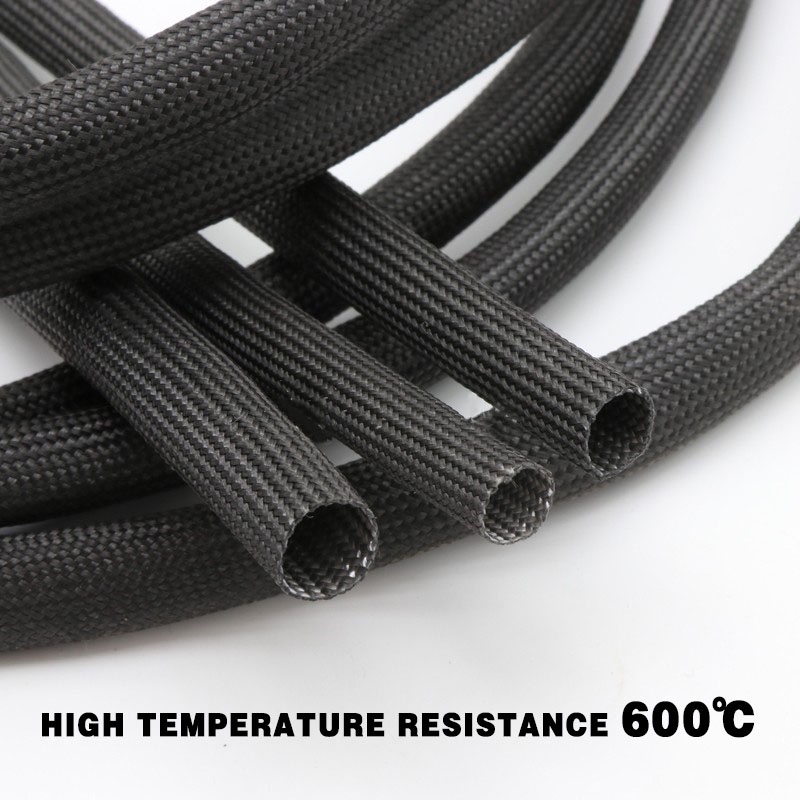 Ống Bọc Dây Điện Chịu Nhiệt Độ Cao Màu Đen 1mm-8mm 600℃Ống Nối Sợi Chịu Nhiệt Độ Cao Chống Cháy Chất Lượng Cao