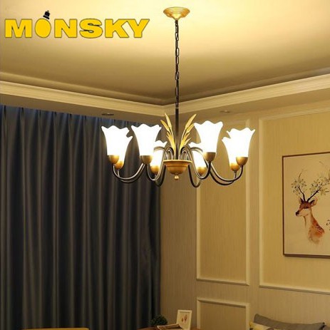 Đèn chùm MONSKY LUXGEN BOE 8 tay trang trí nội thất sang trọng phong cách châu âu ( Tặng kèm 8 bóng LED chuyên dụng )