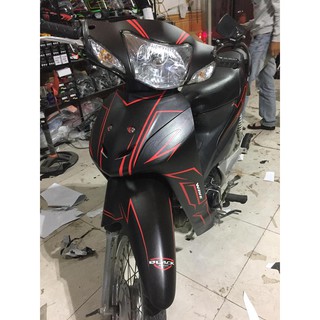 Tem Trùm Wave A Đen Chỉ Đỏ Nhám