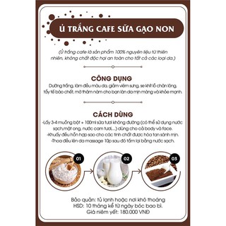 Ủ TRẮNG CAFE SỮA GẠO NON