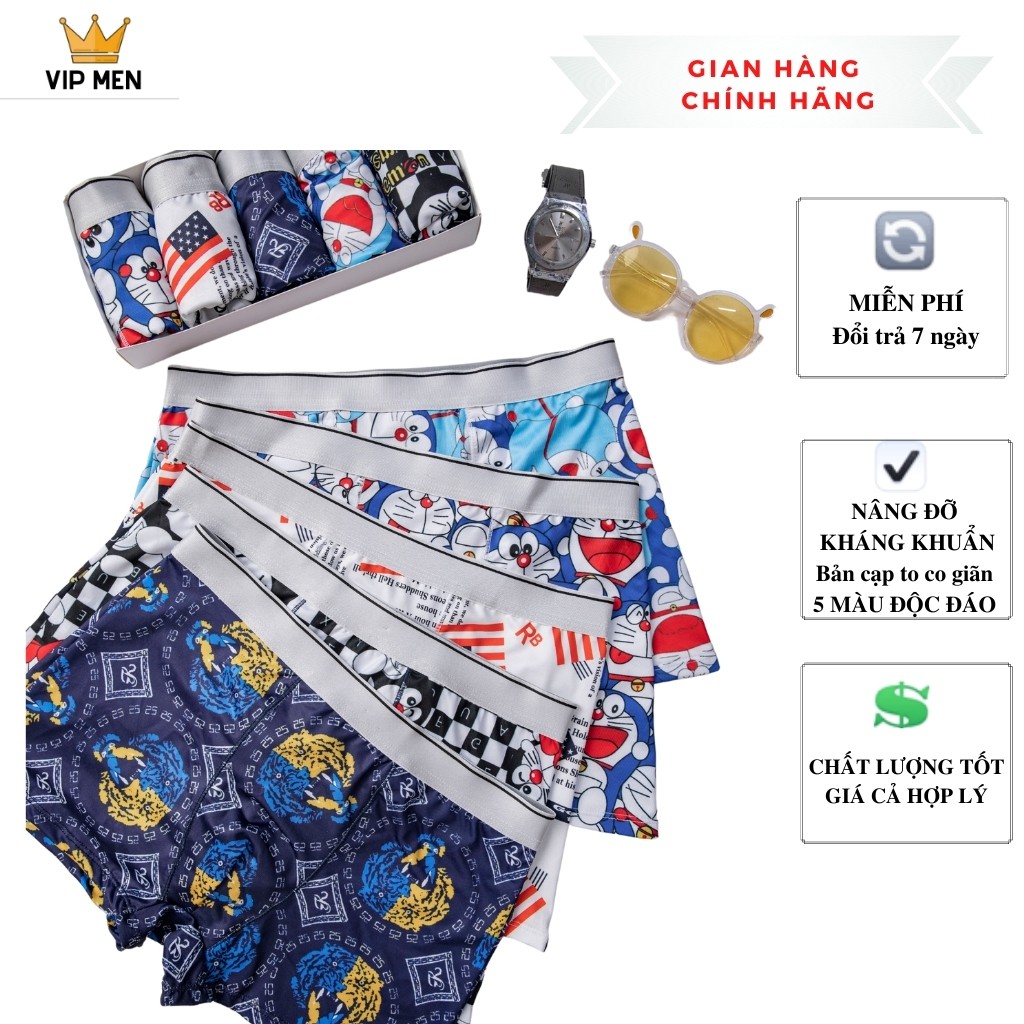Quần sịp đùi nam, quần lót nam thun lạnh họa tiết hoạt hình