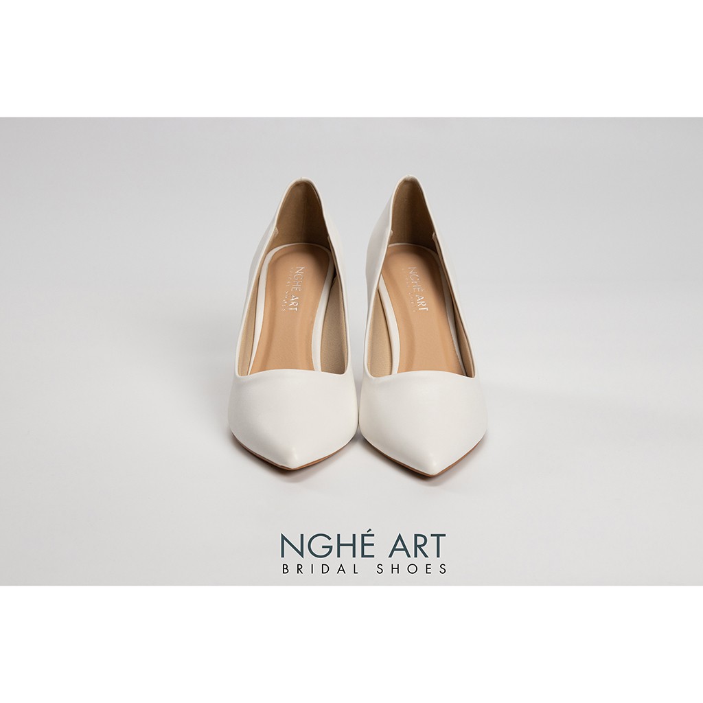 Giày cưới Nghé Art basic bít mũi gót vuông 221