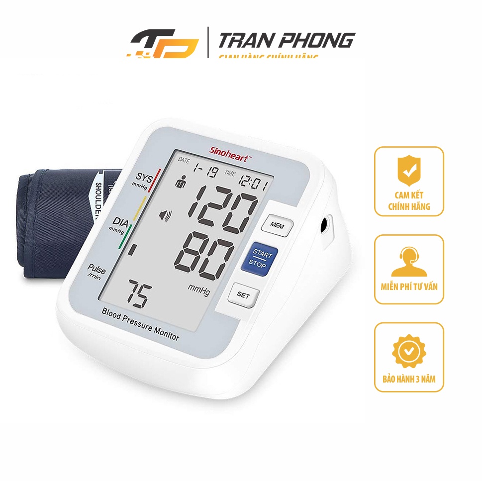 Máy đo huyết áp bắp tay Sinocare Sinoheart BA-801  | Hàng Chính Hãng BH 3 Năm