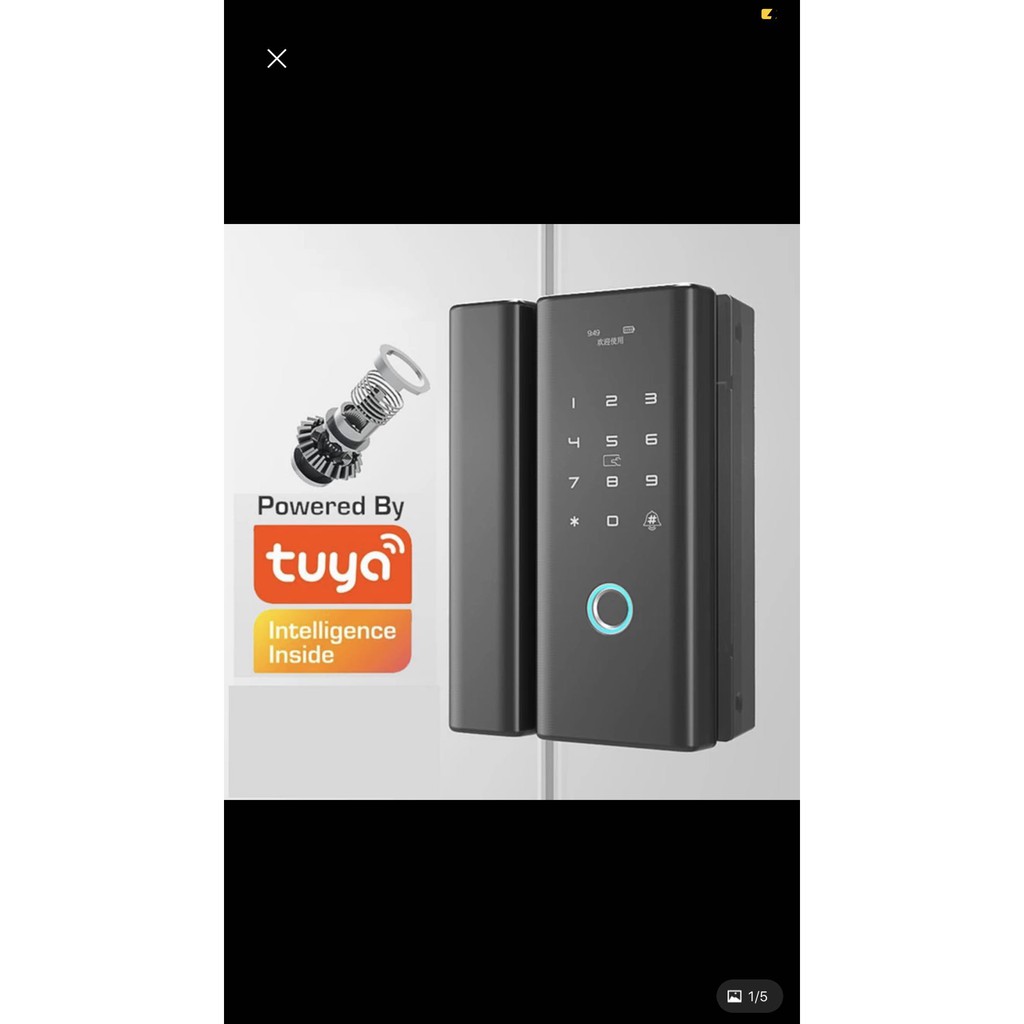 Khóa cửa kính vân tay app tuya hoặc ttlock