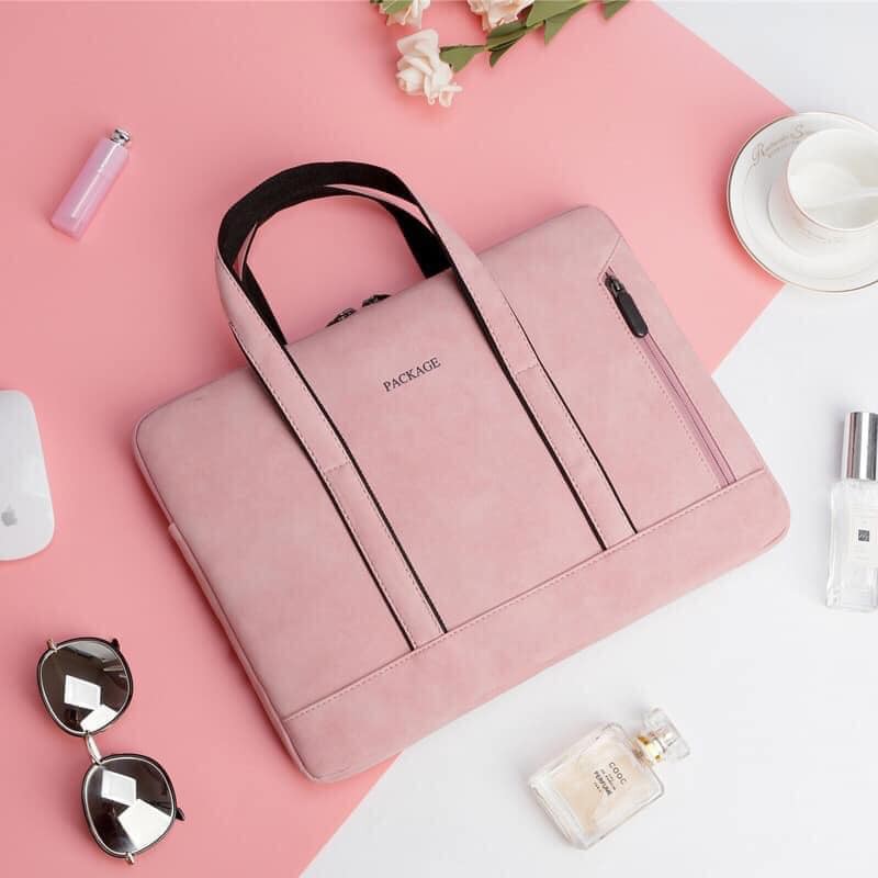 Túi Chống Sốc Macbook Laptop Cao Cấp cho nữ tặng kèm móc gấu cute size 13.3 Inch, 14.6 Inch, 15.6 Inch