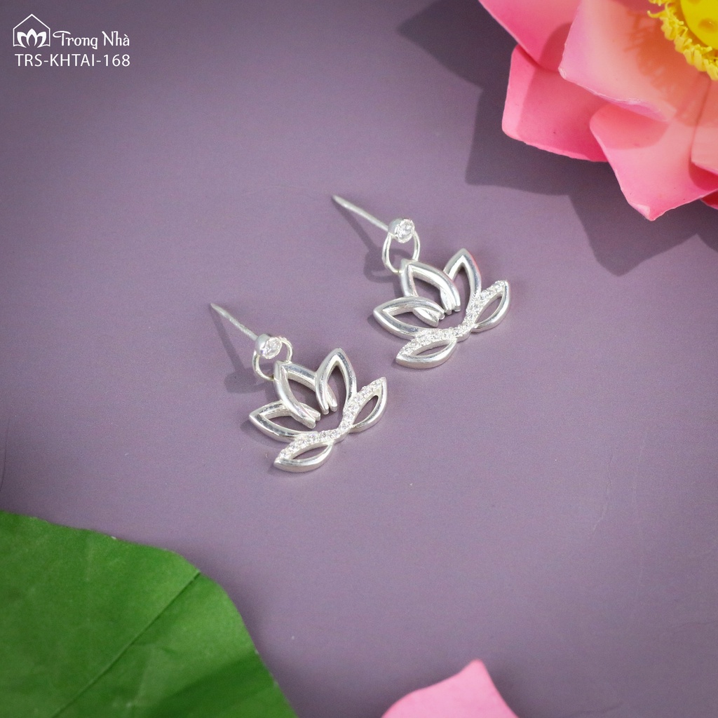 Khuyên tai Hoa sen trắng - Thanh tịnh, bình an - Trang sức Bình An - Trong Nhà