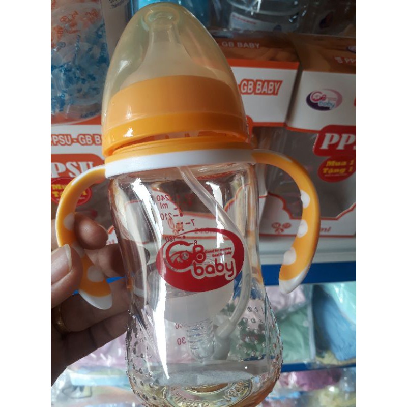 Bình sữa PPSU Gb-baby 240ml có ống hút