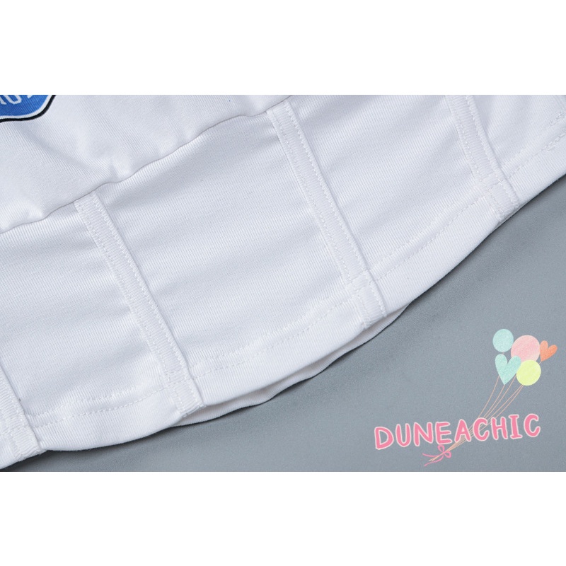 DUNEA Áo Thun Tay Ngắn Cổ Tròn Dáng Rộng In Chữ Thời Trang Cho Nữ