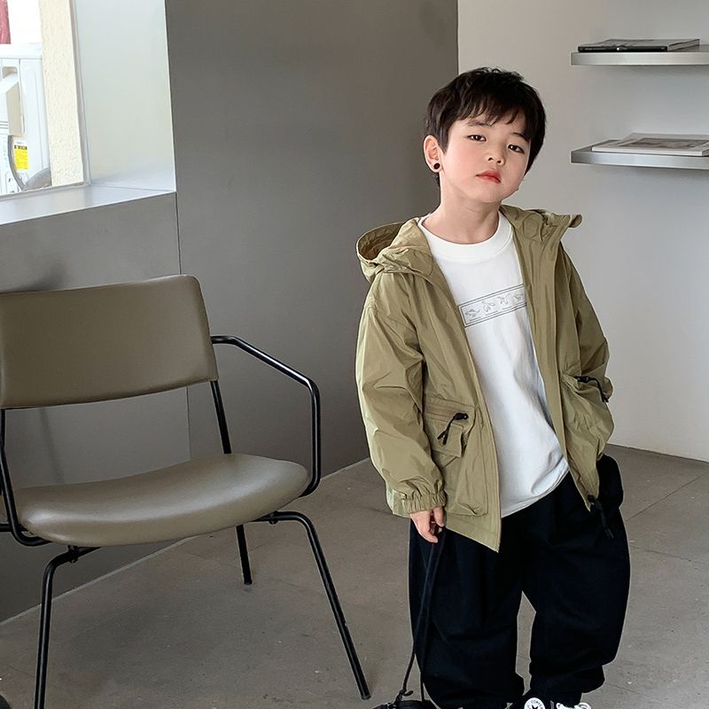 Áo Khoác Có Mũ Trùm Thời Trang Mùa Thu Dành Cho Bé Trai