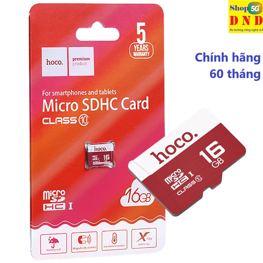 Thẻ Nhớ MICRO SDHC 16GB Hoco Class 10 85MB/S Chống Nước - BH 5 Năm