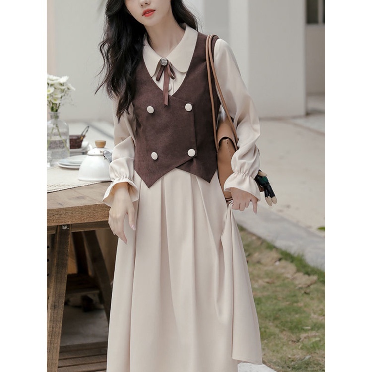 (Hàng có sẵn) Váy retro, áo gile dáng cổ điển, phong cách vintage, chất liệu dày dặn, đường may tinh xảo | BigBuy360 - bigbuy360.vn