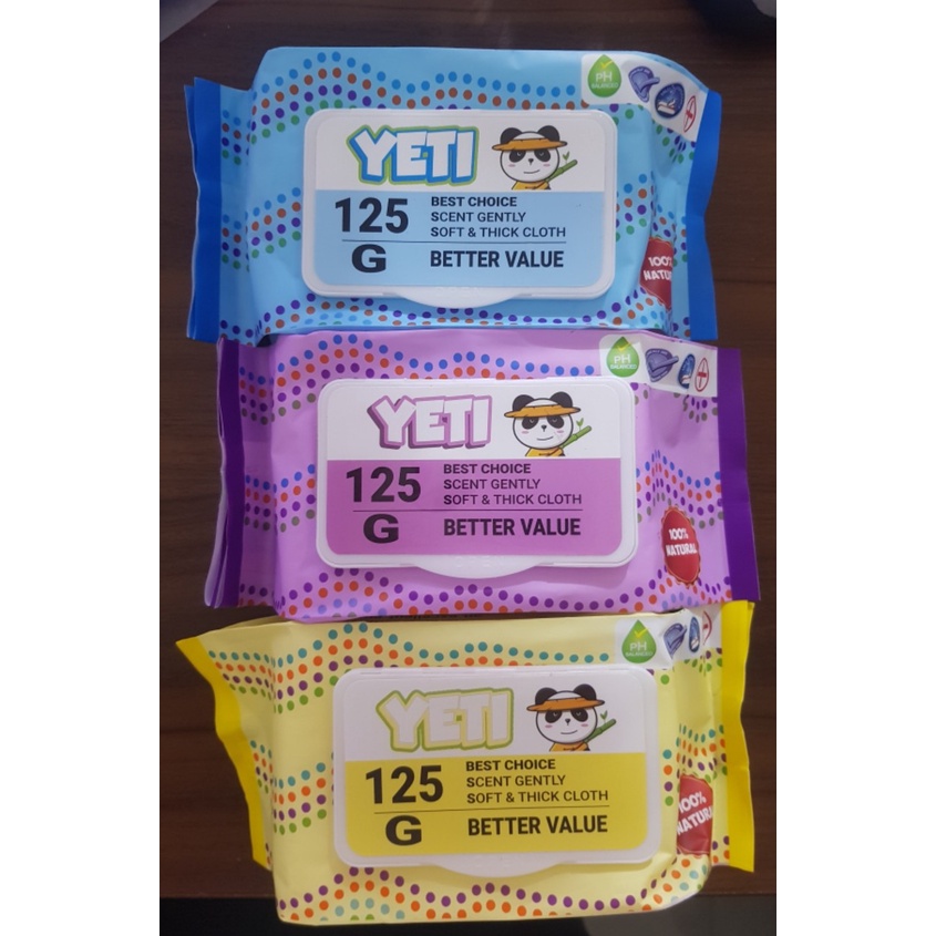 1 bịch khăn giấy ướt YeTi lớn Thái Lan 125 gr