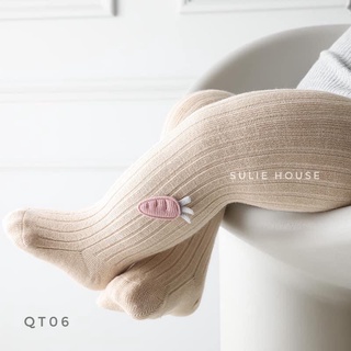 Sulie House- Quần legging gân tăm, quần len lót lông cho bé gái – Quần tất có bàn mặc váy mùa đông