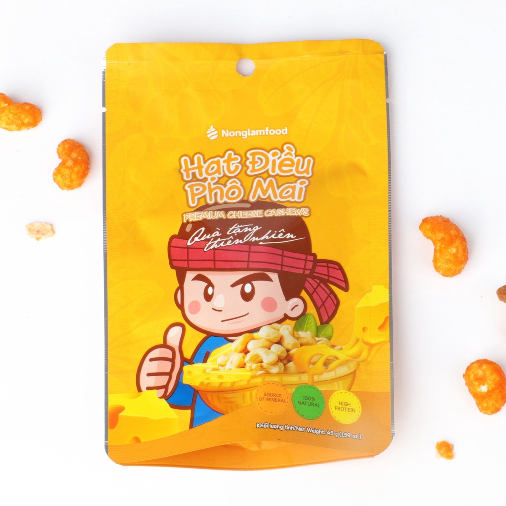 Hạt điều phô mai Nonglamfood 45g | Premium cheese cashews