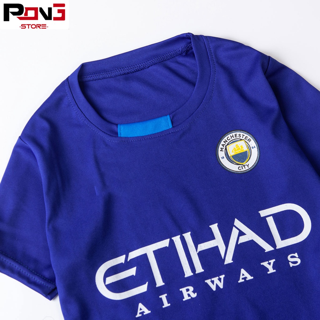 Bộ quần áo bóng đá trẻ em nam,nữ CLB Manchester City chất thun lạnh  cho các bé từ 2 đến 15 tuổi  của Pong__store