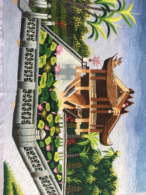 Tranh thêu tay phong cảnh Chùa Một Cột 35x50cm