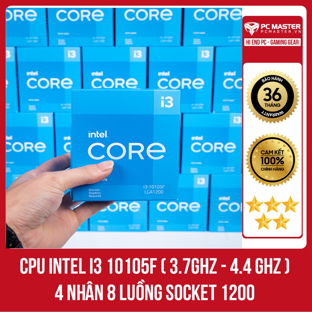 CPU Intel I3 10105F ( 3.7GHz - 4.4 Ghz ) 4 nhân 8 luồng Socket 1200