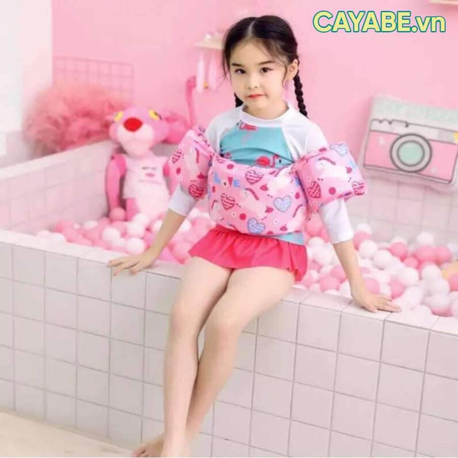 [CAYABE]: PHAO BƠI TRẺ EM HEO PEPPA PIG HỒNG CHO BÉ (PHAO TAY KÈM PHAO ĐỠ NGỰC)