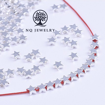 Charm bạc ngôi sao nhỏ xỏ ngang 1.8x4.3mm - NQ Jewelry