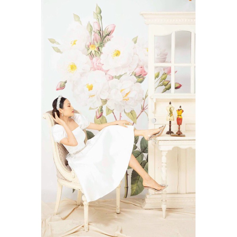 ĐẦM TAY PHỒNG ĐÍNH DÂY EO ĐÁ CAO CẤP
