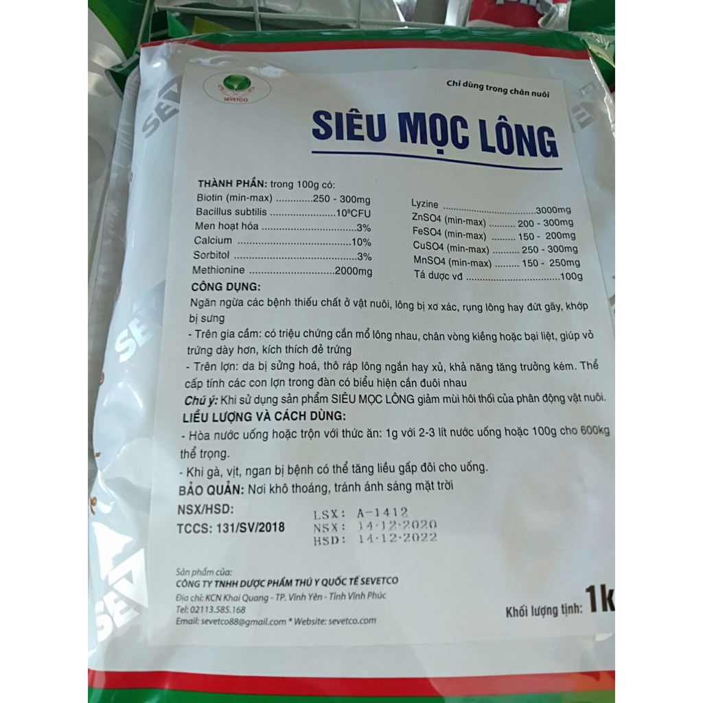 100g Siêu mọc lông, mượt lông, chống cắn mổ gia cầm