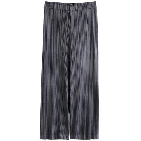 Tribute to issey miyake Quần Ống Rộng Xếp Ly Ngang Mắt Cá Chân Eo Cao Thời Trang Mùa Hè Cho Nữ