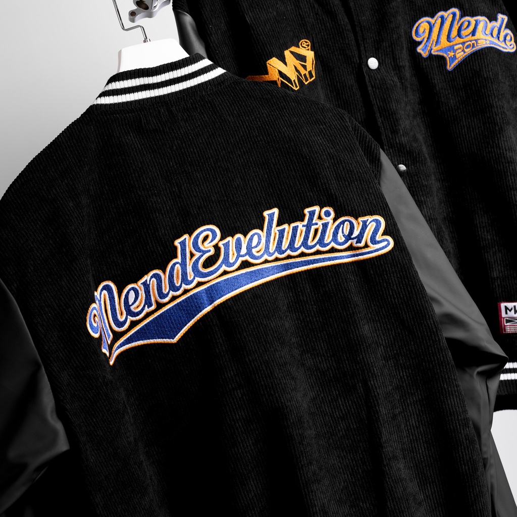 MENDE - Old School Varsity - Áo Khoác Bóng Chày Nam Tay Da