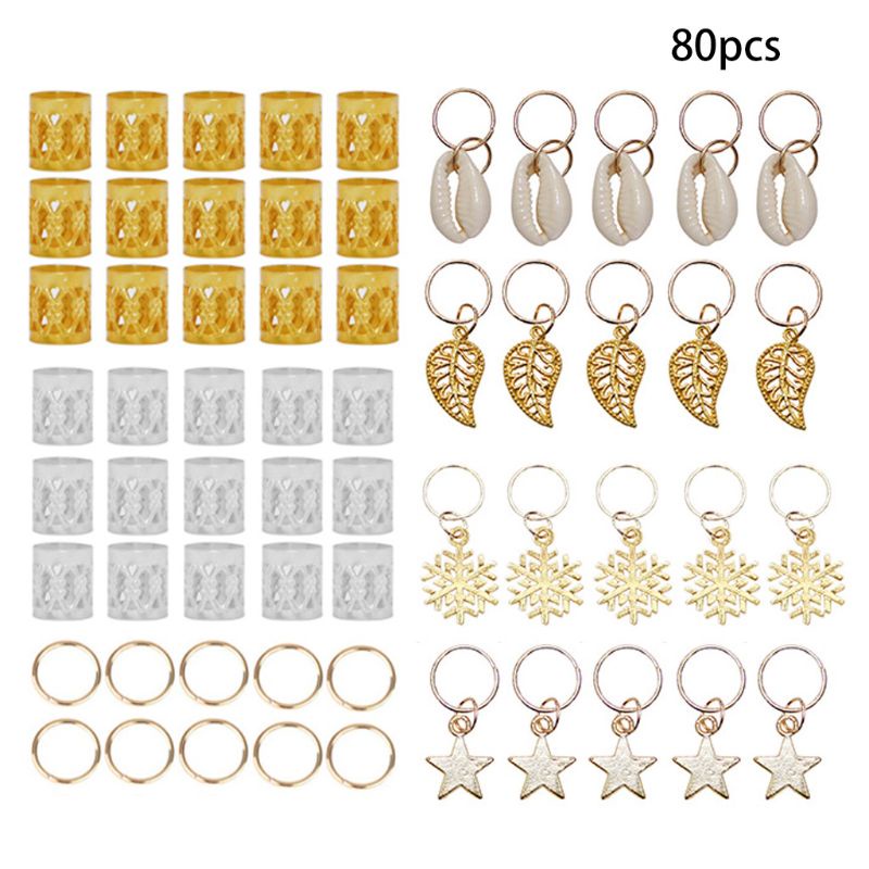 Set 80 Hạt Kim Loại Dùng Để Trang Trí Tóc Tết Độc Đáo