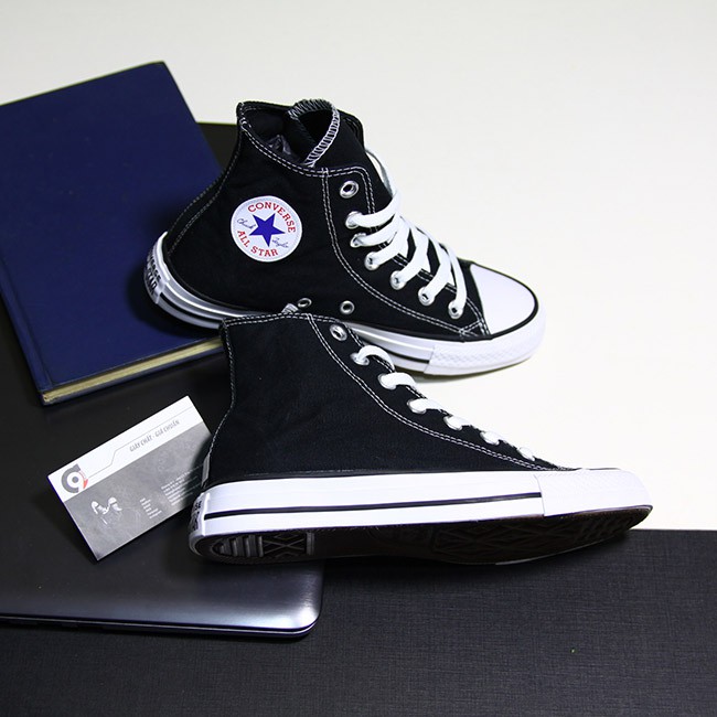 Giày Converse classic chính hãng cao cổ vải đen CCVD29