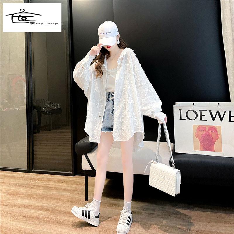 Áo Khoác Cardigan Mỏng Dài Tay Dáng Rộng Phong Cách Hàn Quốc Thời Trang Mùa Hè Dành Cho Nữ~2022