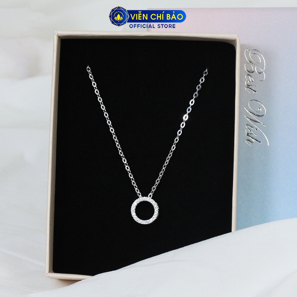 Dây chuyền bạc nữ mặt Donut đính đá chất liệu bạc 925 thời trang phụ kiện trang sức nữ Viễn Chí Bảo D400478