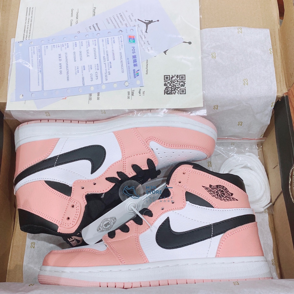 Giày Thể Thao Nam Nữ Sneaker Air Jordan 1 Cổ Cao Hồng Phấn Full Size | BigBuy360 - bigbuy360.vn