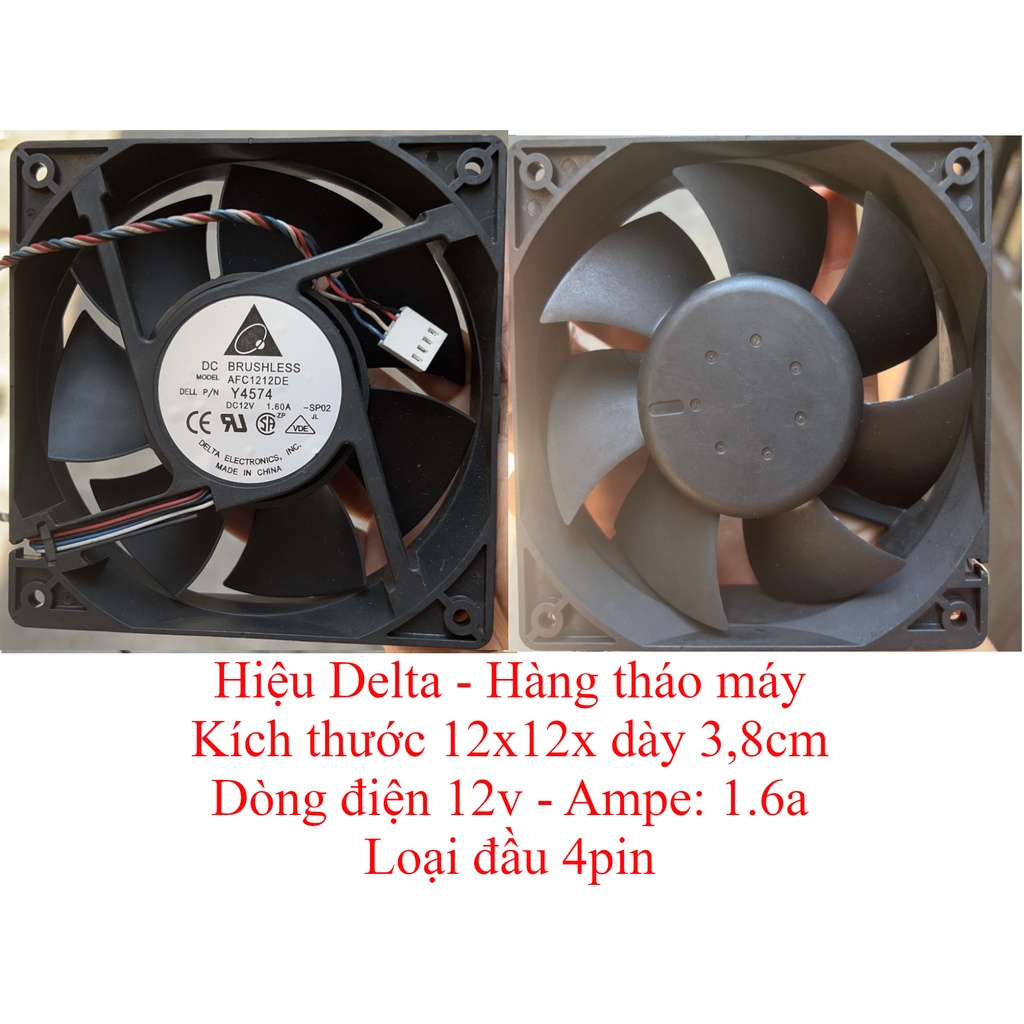 Fan quạt 12cm VUÔNG siêu mạnh tản nhiệt máy tính dòng 12v, hàng tháo máy Server, VUI LÒNG XEM KỸ HÌNH ẢNH VÀ MÔ TẢ