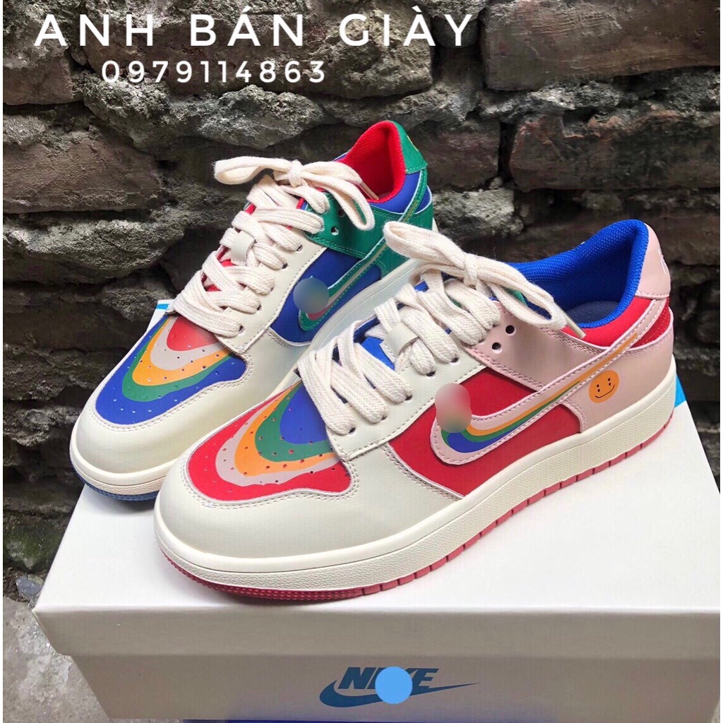 Giày thể thao Ni.ke couple bảy màu, giày sneaker cầu vồng siêu hót hít đủ size nữ