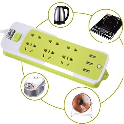 Ổ cắm điện đa năng 6 phích cắm 3 cổng usb No.100480