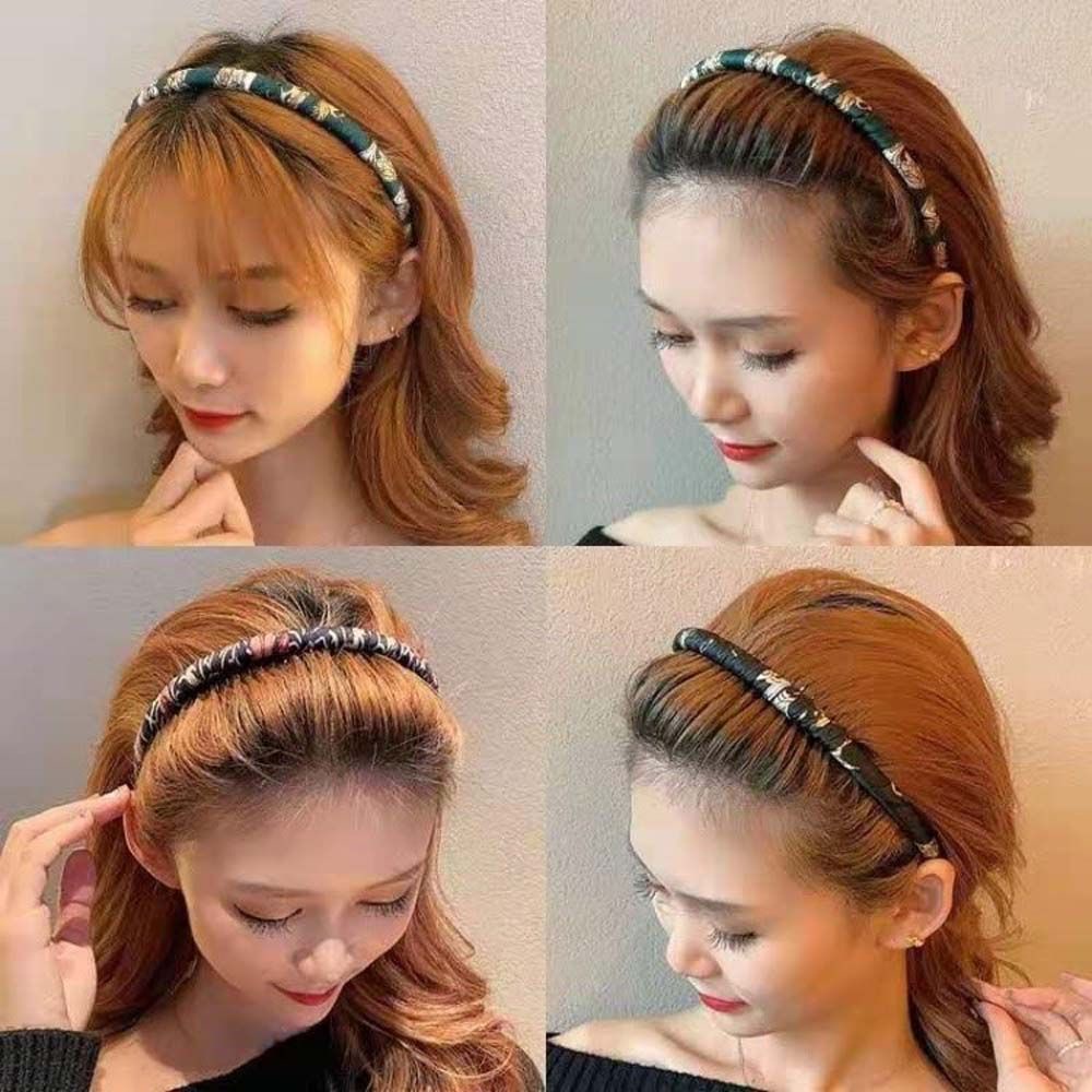 Băng đô cài tóc chống trượt bằng nhựa có nhiều họa tiết hoa phong cách Hàn Quốc cho nữ