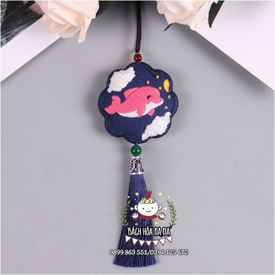 DIY tự thêu túi thơm phụ Kiện/Móc Khóa Bộ Kit Tự Tập Thêu Tay Phong Cách Biển Cả - The Sea Cho bạn Trai- Bách hóa Na Na