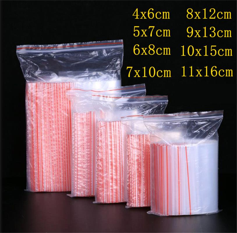 Set 100 túi nhựa trong suốt khóa zip tiện lợi