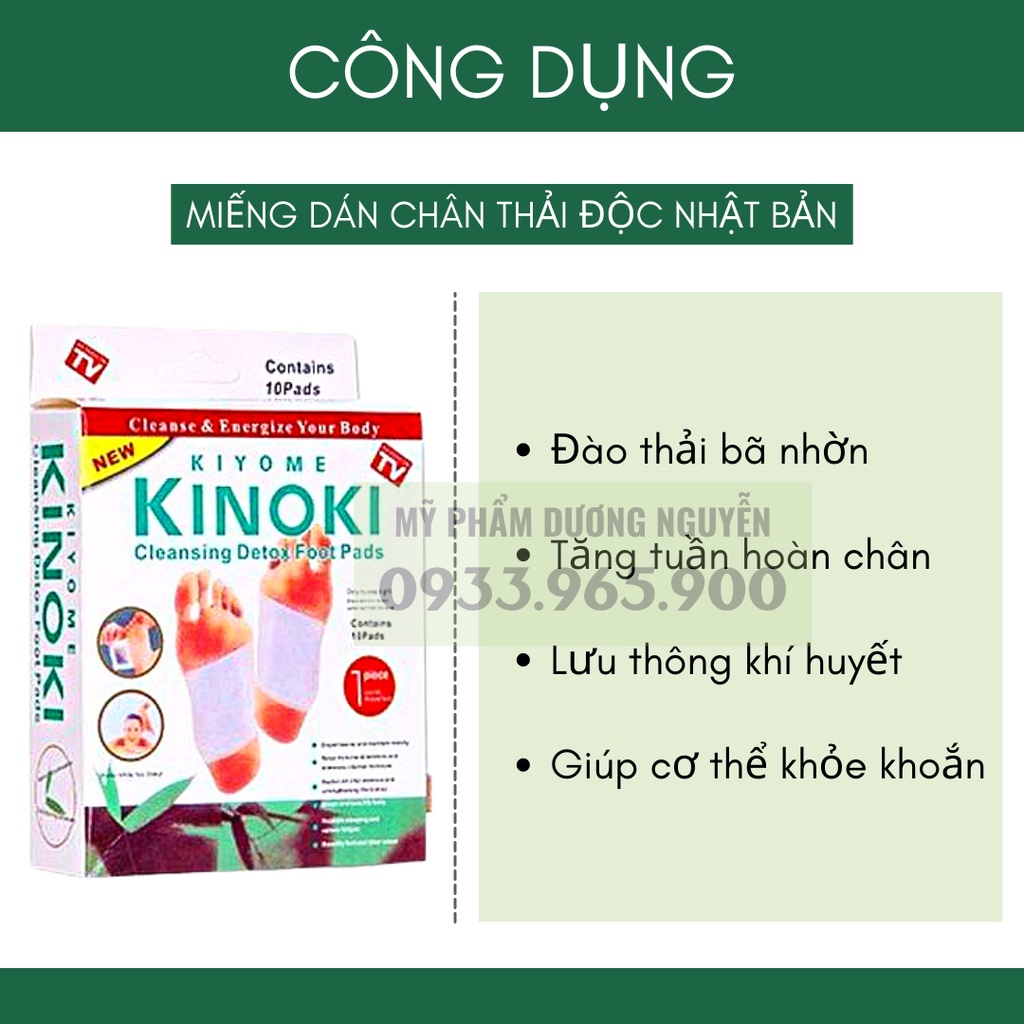 Miếng Dán Chân Thải Độc Nhật Bản Kinoki Detox Foot Patch 10 Miếng/Hộp