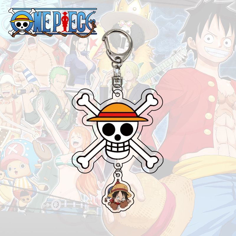 Móc khóa acrylic Anime One Piece trong suốt Luffy Chopper có thể giữ chìa khóa dễ thương