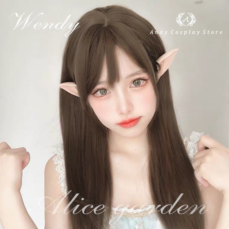 [CÓ SẴN] Tóc giả/ Wig teen nâu mái thưa Wendy Alice Garden