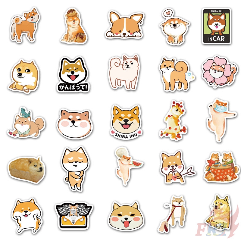 Set 50 Sticker Dán Hình Chó Shiba Inu