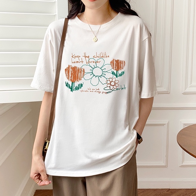 Áo Thun Nữ Cổ Tròn Tay Ngắn In Hình 51217