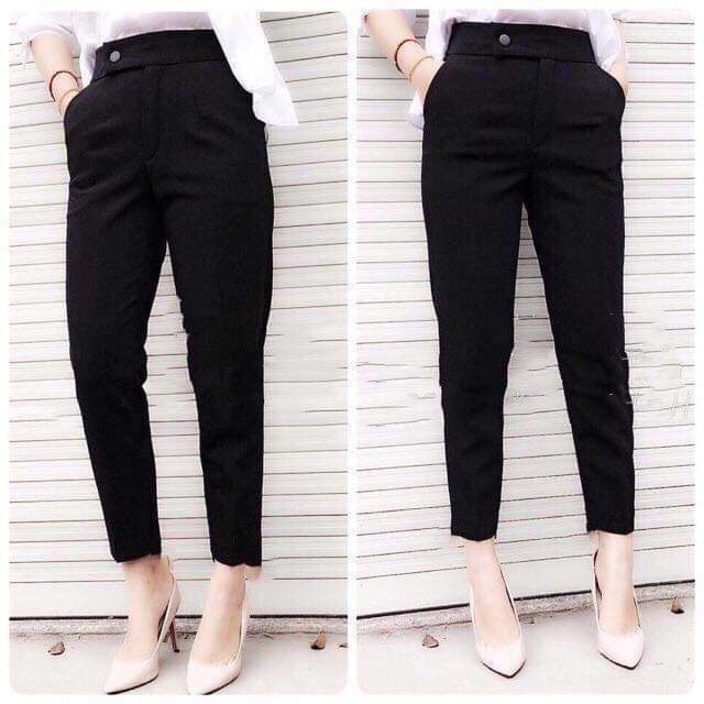 Quần Baggy Vải Cúc Lệch