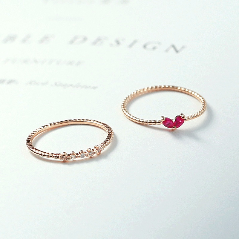 Nhẫn Đính Đá Zircon Hình Trái Tim Thời Trang Cho Nữ