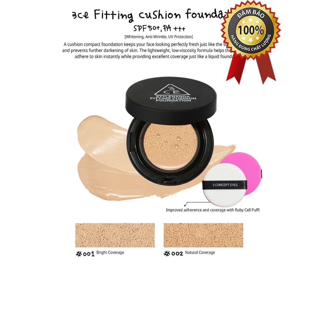 PHẤN NƯỚC [3CE] FITTING CUSHION FOUNDATION