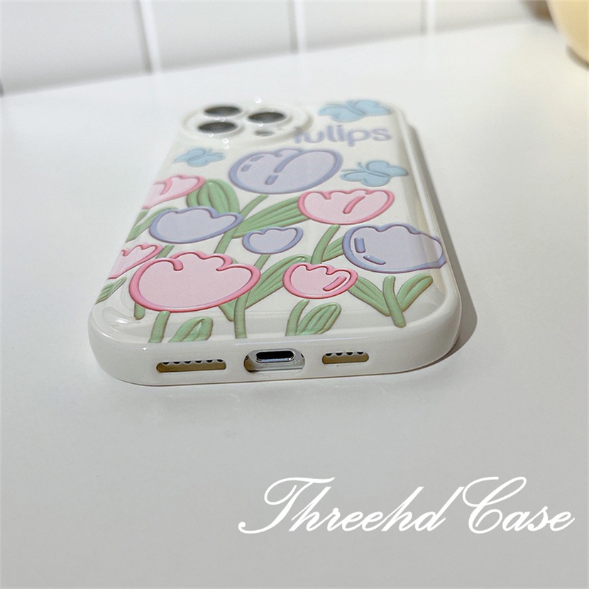 Ốp Điện Thoại TPU Mềm Đệm Khí Chống Rơi In Hoa Đơn Giản Cho iPhone 14 13 12 11 Pro Max SE 2020 X Xr Xs Max 8 7 6 6s Plus