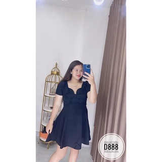 Bigsize Đầm nơ trơn D888